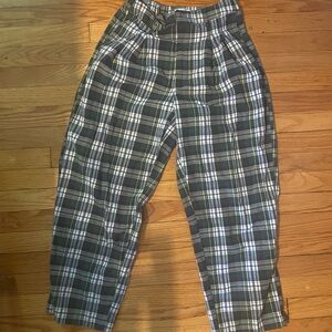 Urban Outfitters women's Plaid Chinos - Black, White, Green